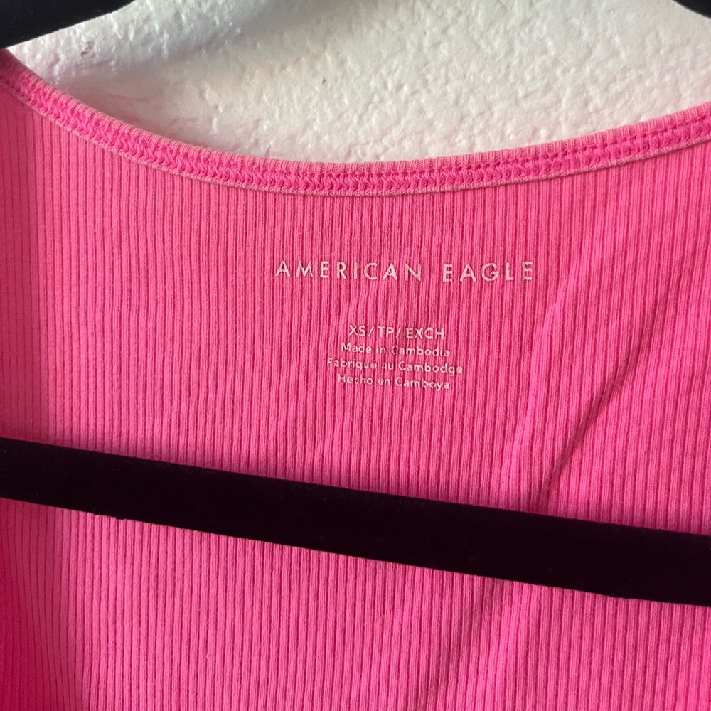 Neon Pink Ribbed Tank Top - Picture 3 of 4